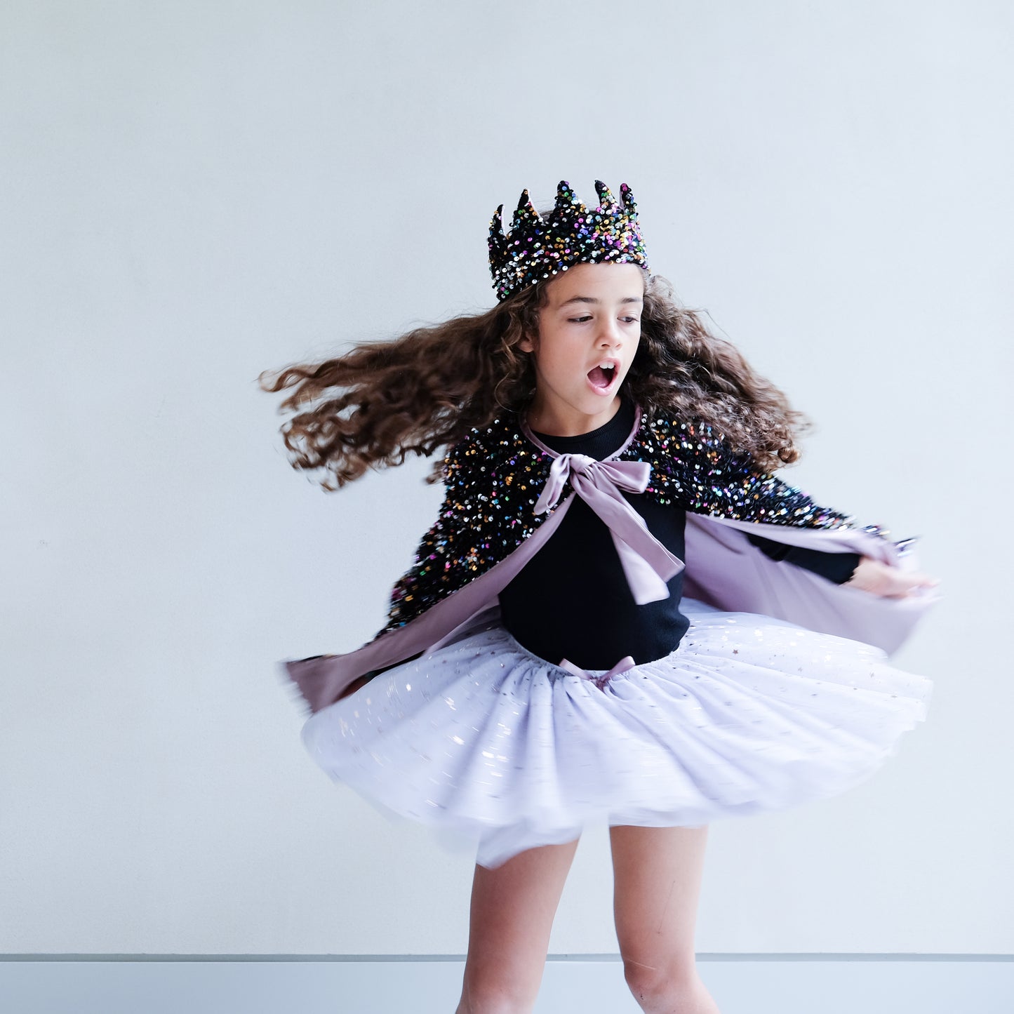 Rainbow dazzle sequin crown