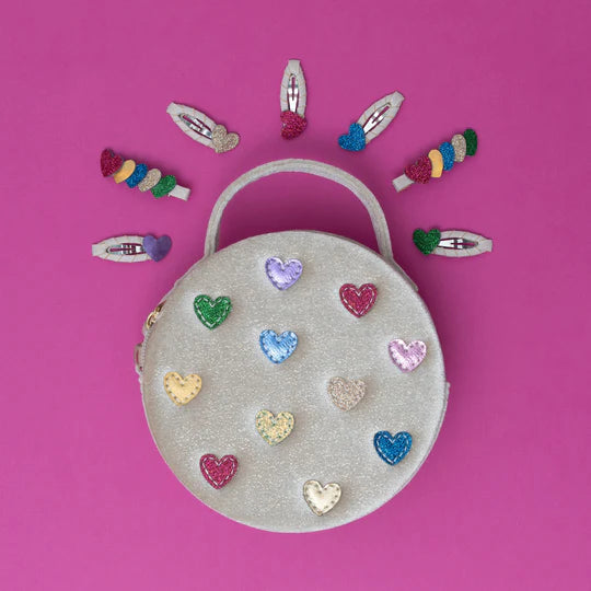 Jazzy layered heart clips