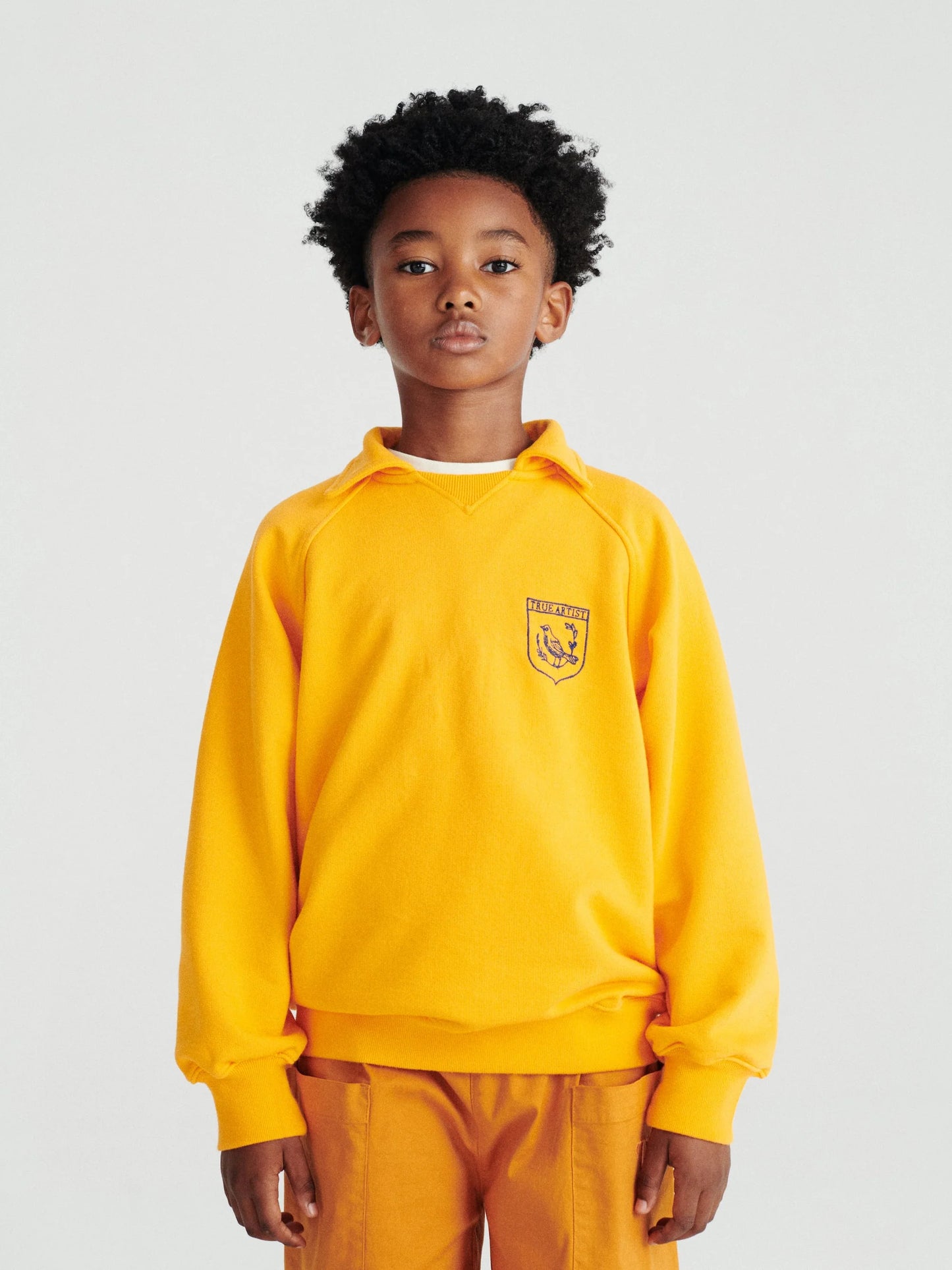 Polo Sweatshirt in Tangerine