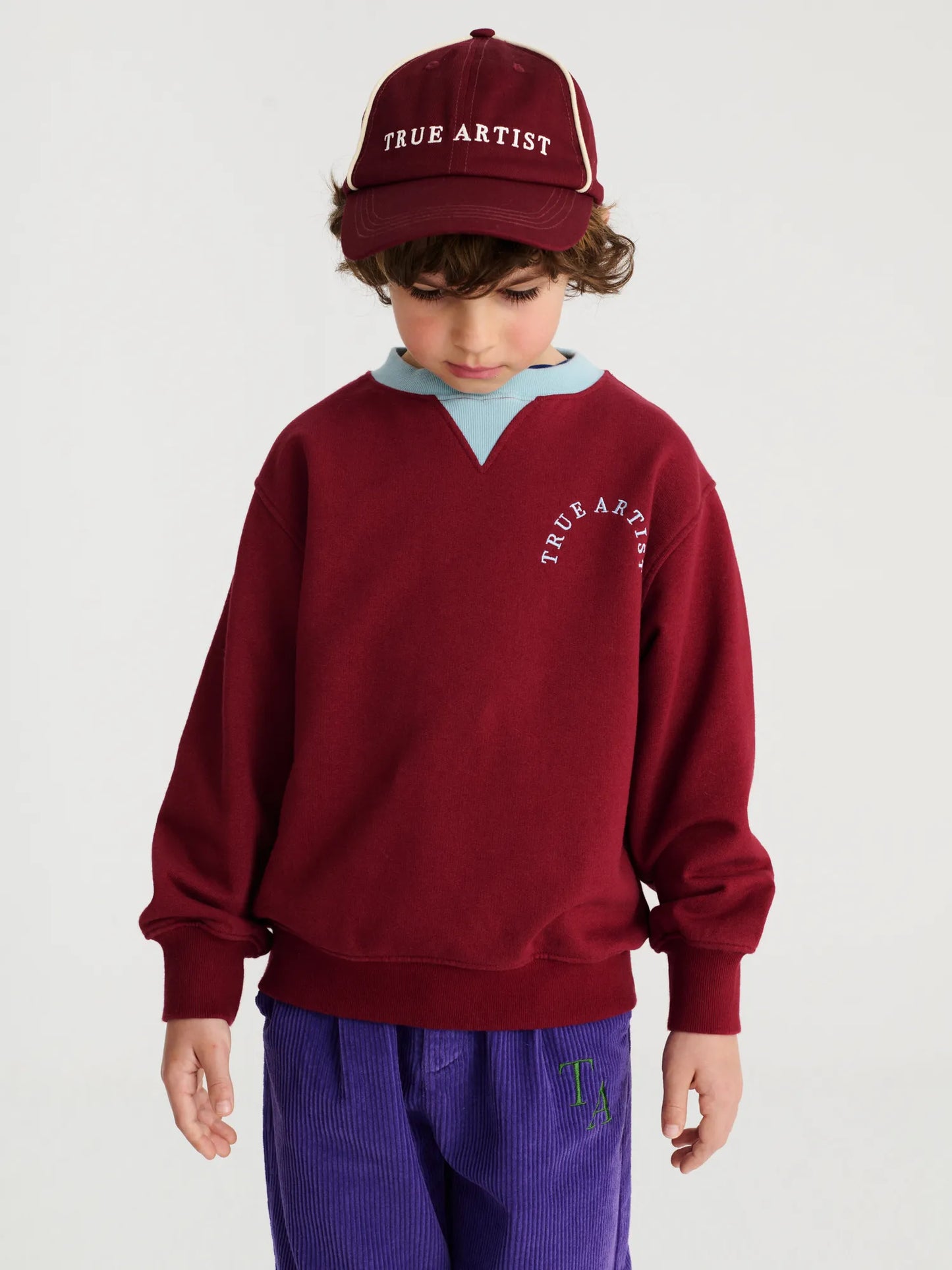 Sweatshirt in Burgundy Red
