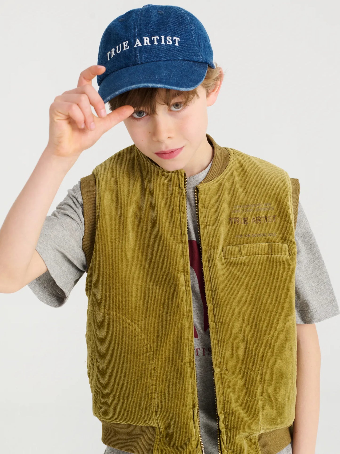 Padded Vest in Olive Green
