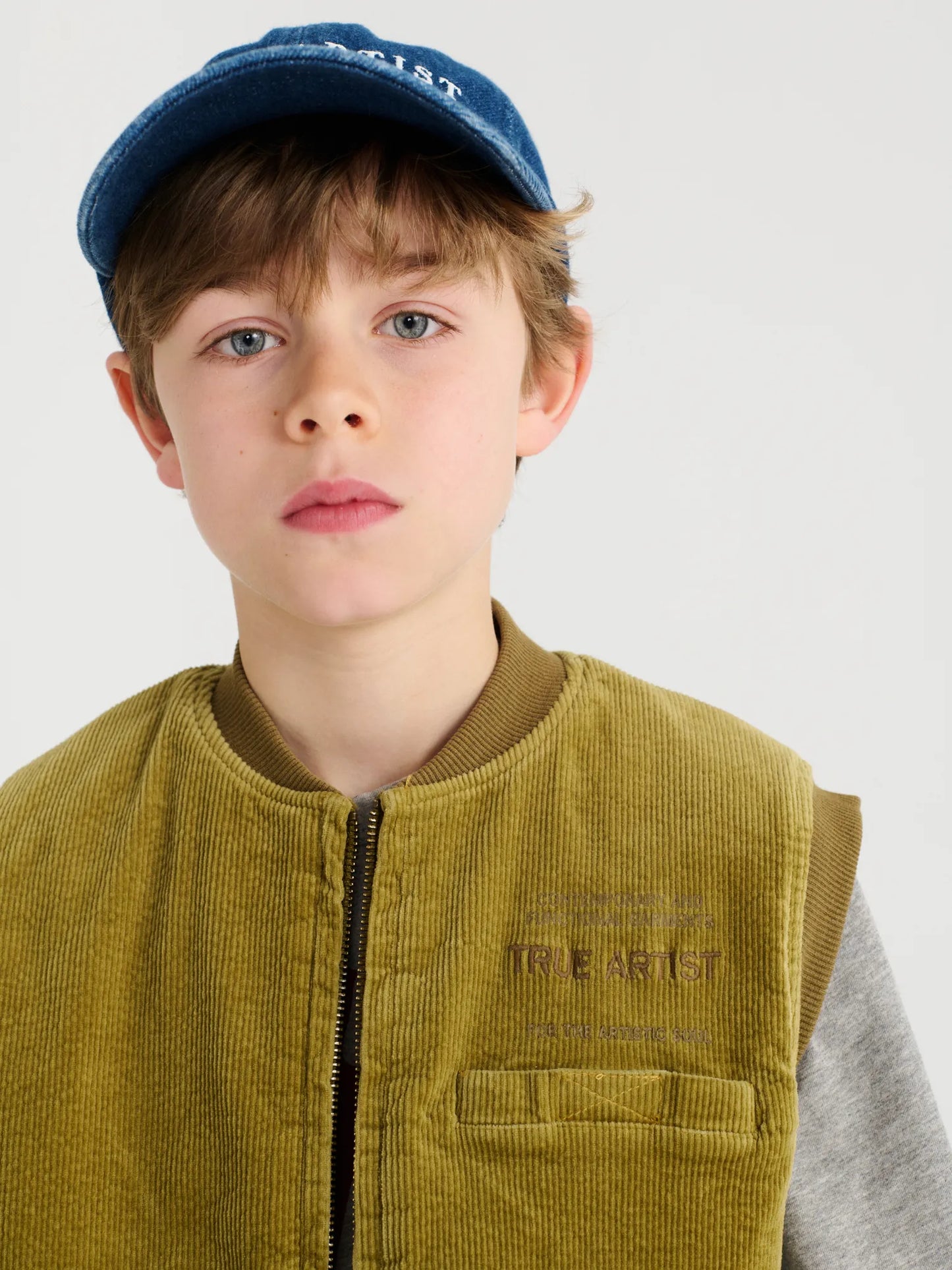 Padded Vest in Olive Green