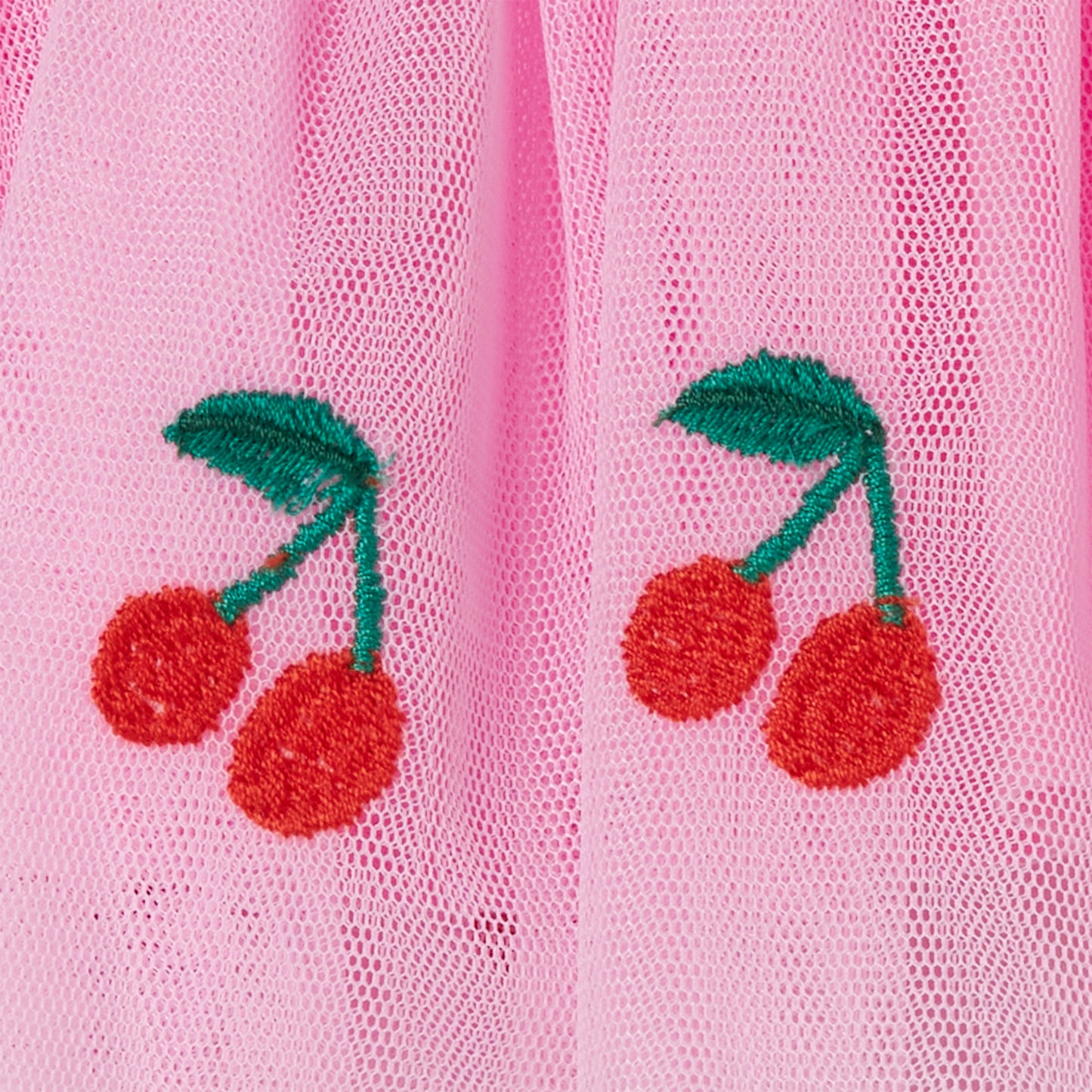 Cherry-Embroidered Tulle Tutu Skirt