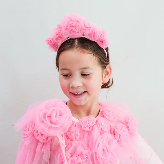 Pink ruffle flower wand