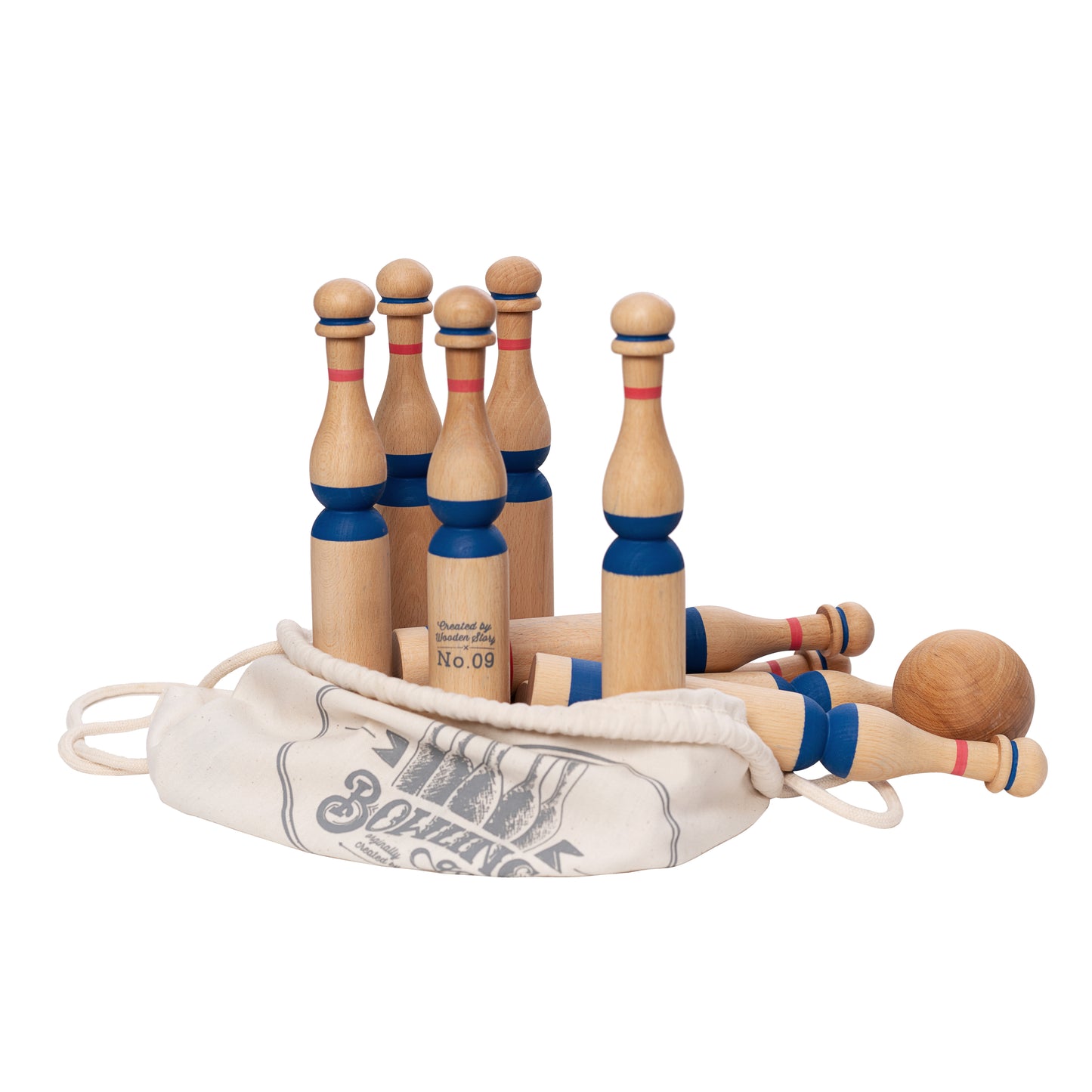 Bowling Blue Wooden game