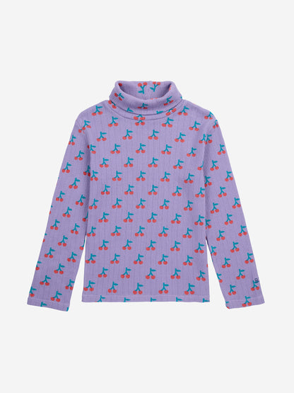 Cherry all over turtle neck T-shirt