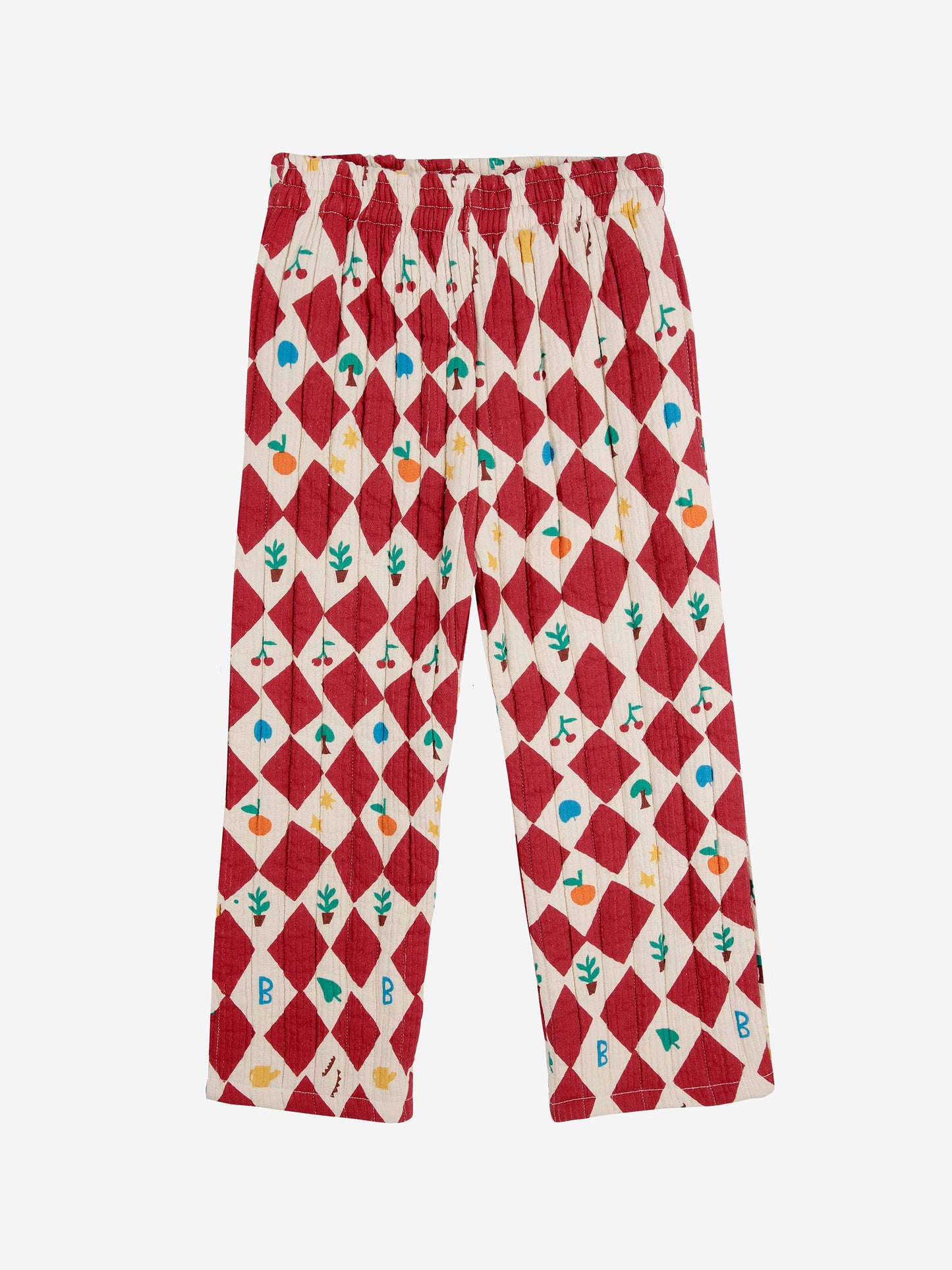 Harlequin all over quilted pants