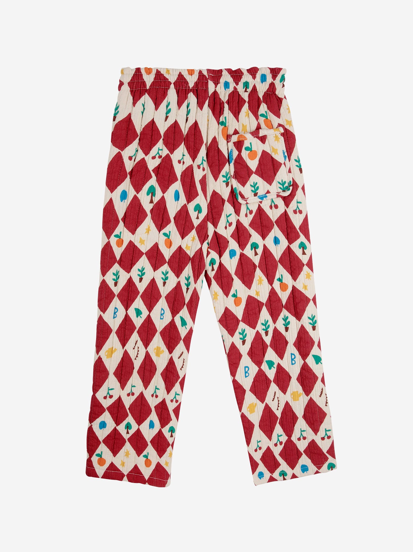 Harlequin all over quilted pants