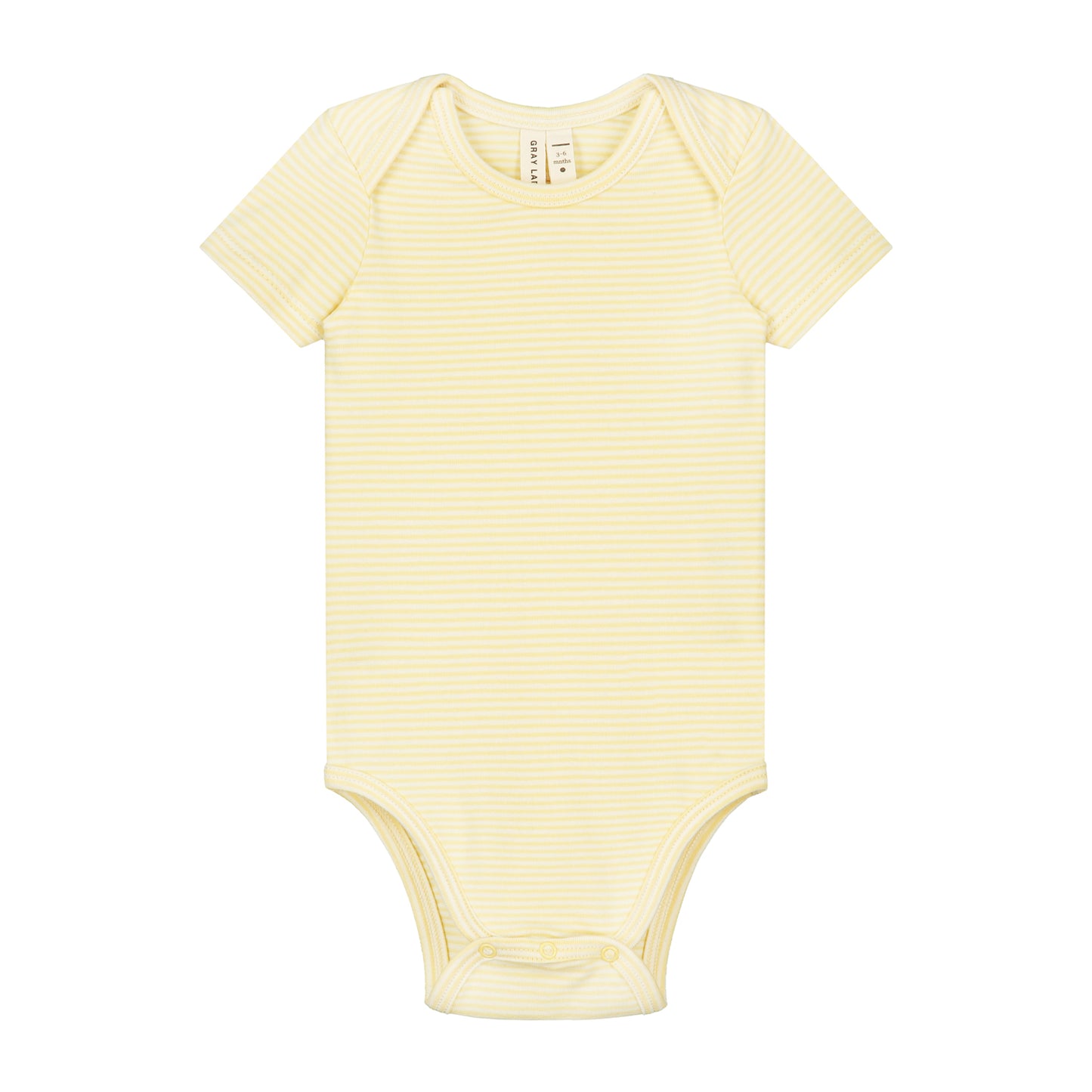 Baby L/S onesie - Yellow/White