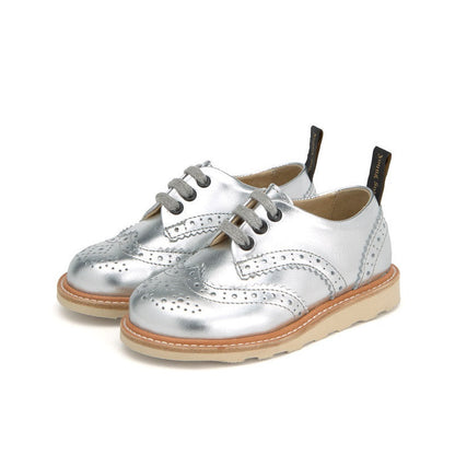 Brando brogue silver shoes