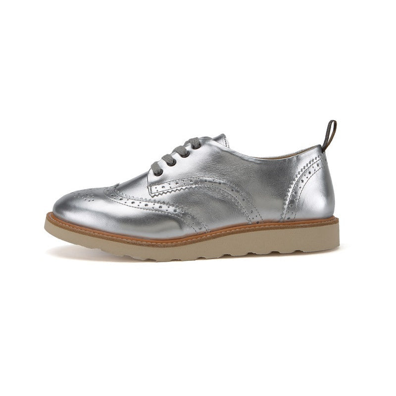 Brando brogue silver shoes