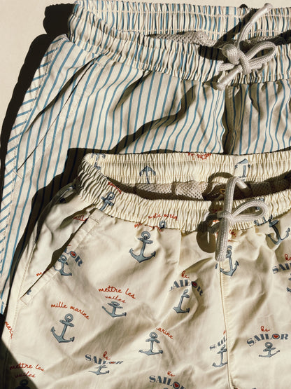 Asnou swim shorts - stripe bluie