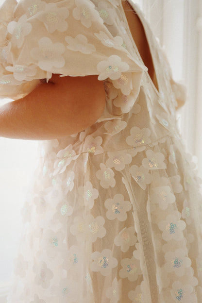 Sally dress - pearled ivory