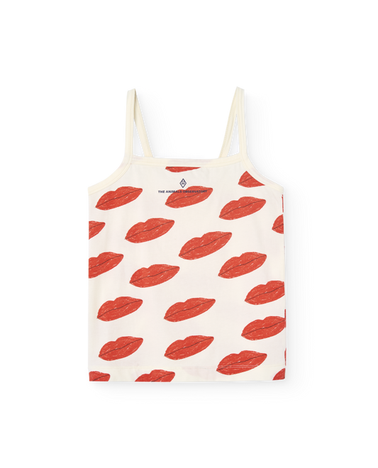 White Kissing Tank Top