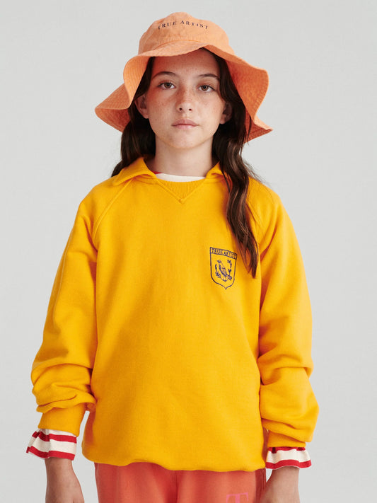 Polo Sweatshirt in Tangerine