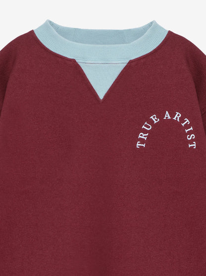 Sweatshirt in Burgundy Red