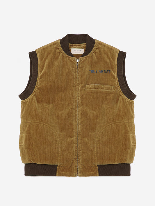Padded Vest in Olive Green