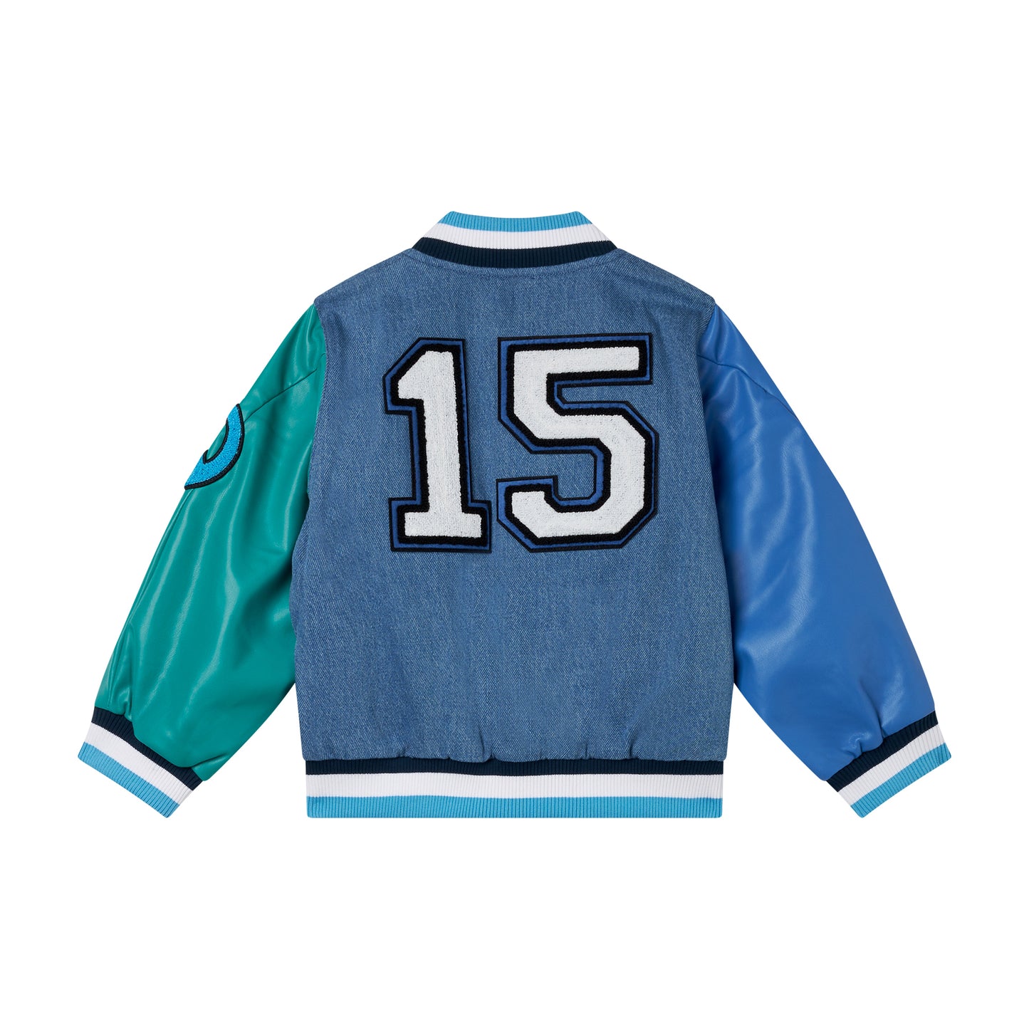 Embroidered denim bomber jacket