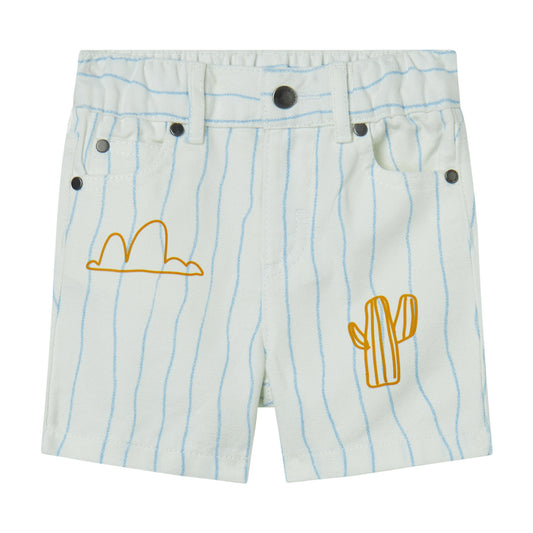Embroidered cotton blend shorts
